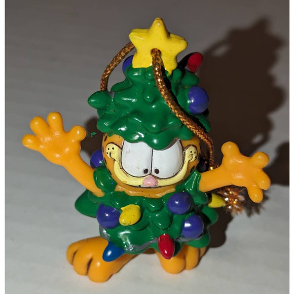 2 Vintage Collectible Garfield Christmas Ornaments Rare Gingerbread Man Tree - Picture 4 of 7
